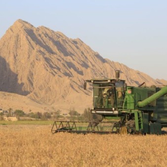 کشاورزان برای برداشت محصول در زمین‌های شیب‌دار از دروگر استفاده کنند